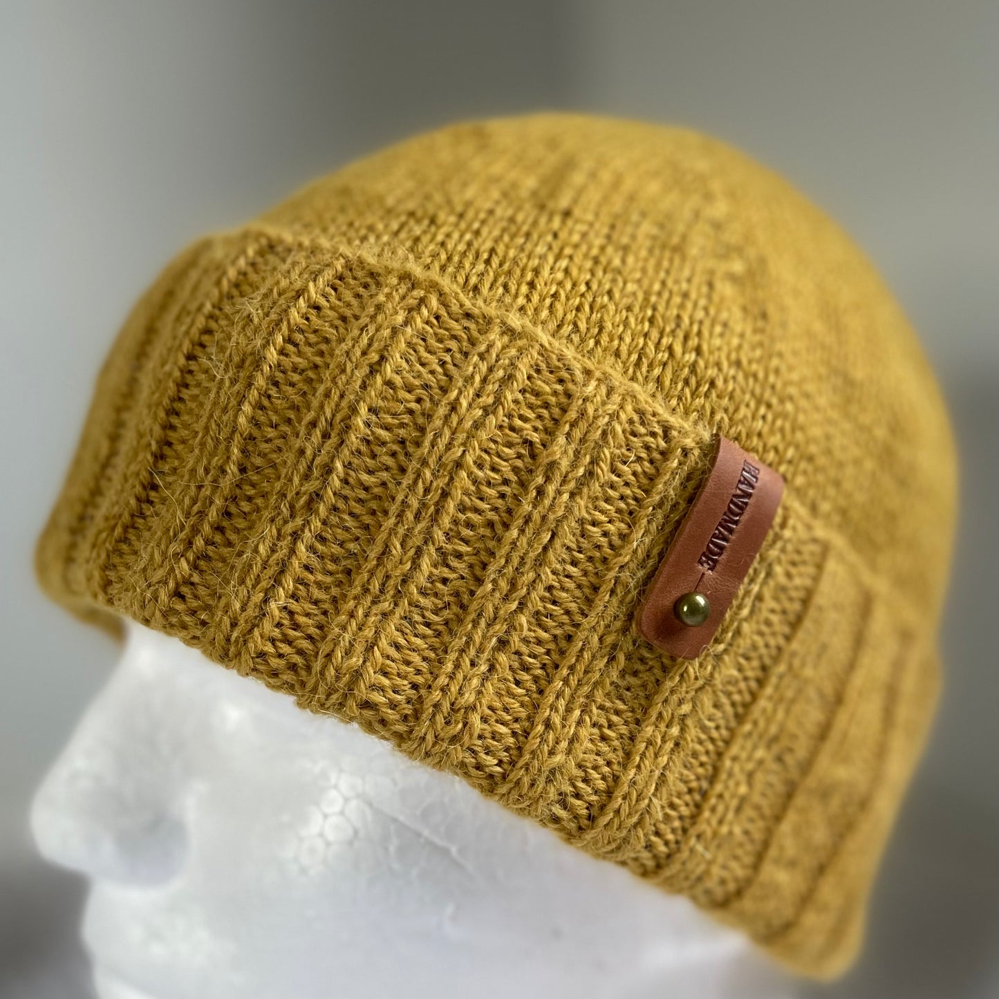 Heirloom Classic Knit Australian Alpaca Hand Knitted Beanie - Mustard