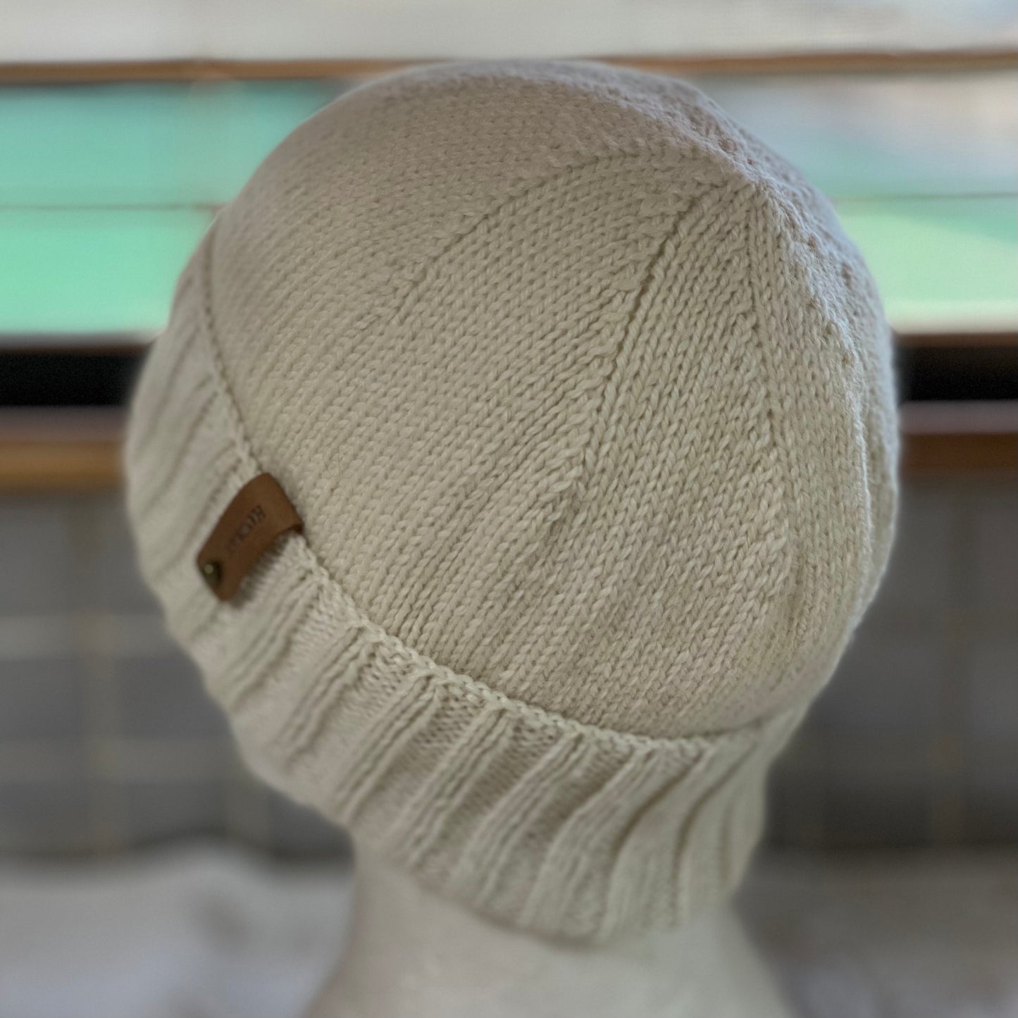 KeepSake Classic Knit Handmade Beanie - Cream
