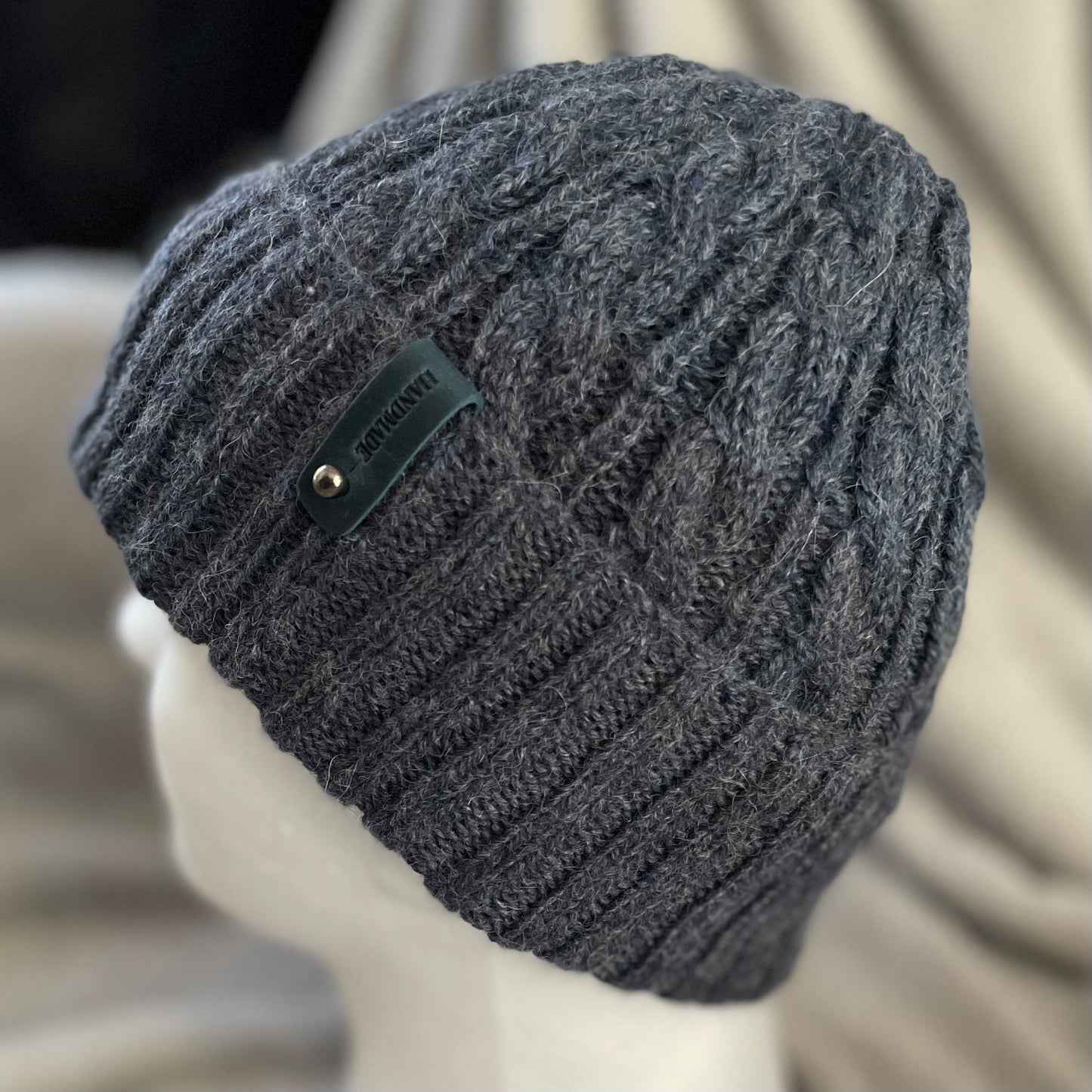 Heirloom Cable Pattern Australian Alpaca Hand Knitted Beanie