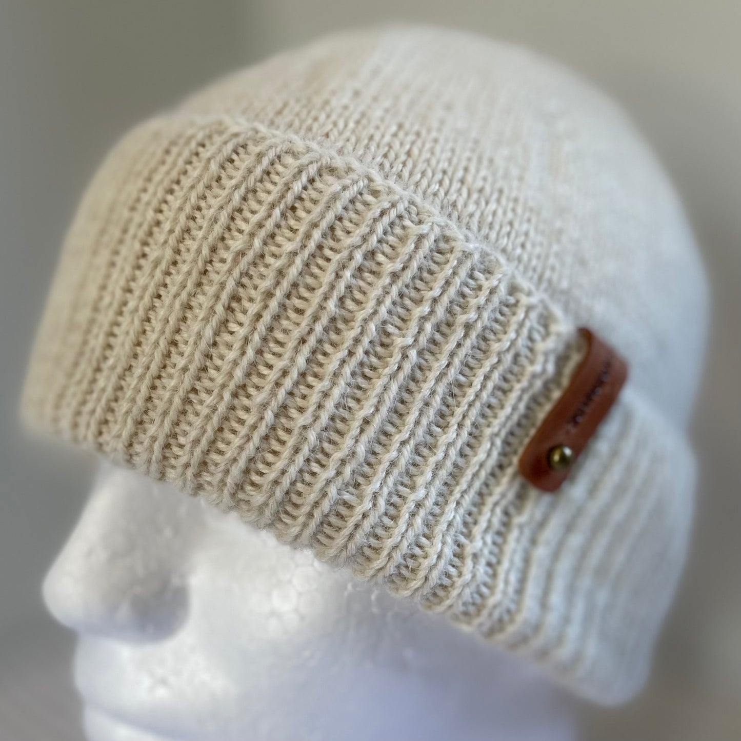 Heirloom Classic Knit Australian Alpaca Hand Knitted Beanie - Cream