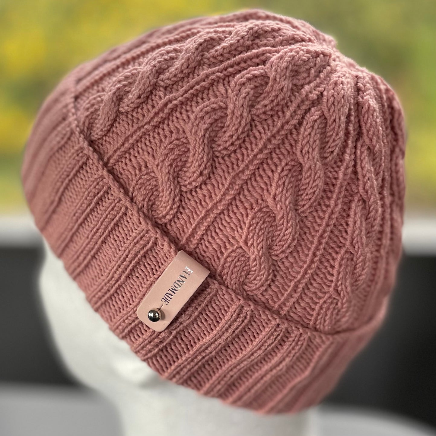 Essence Merino Cable Pattern Kids Beanie - Rose