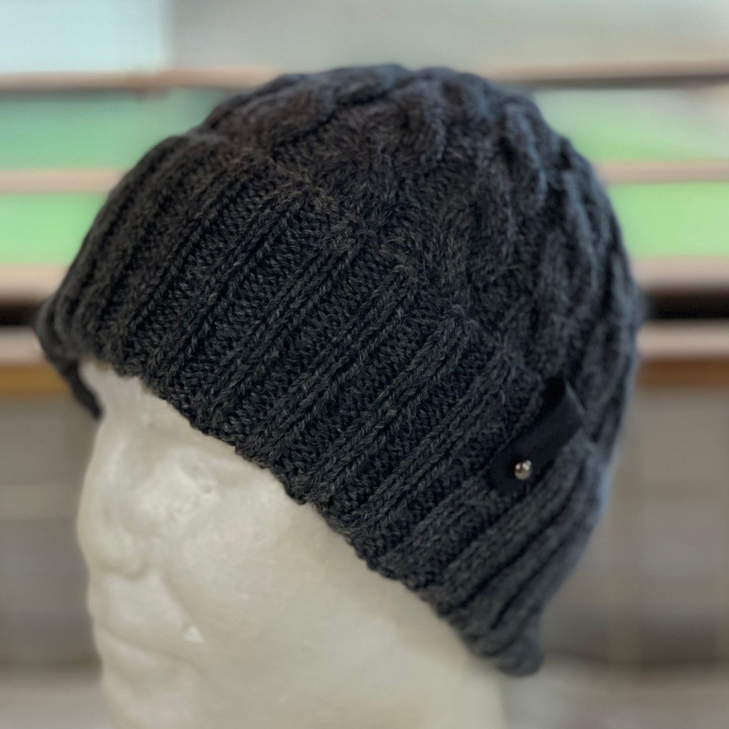 KeepSake Classic Cable Hand Knitted Beanie - Charcoal