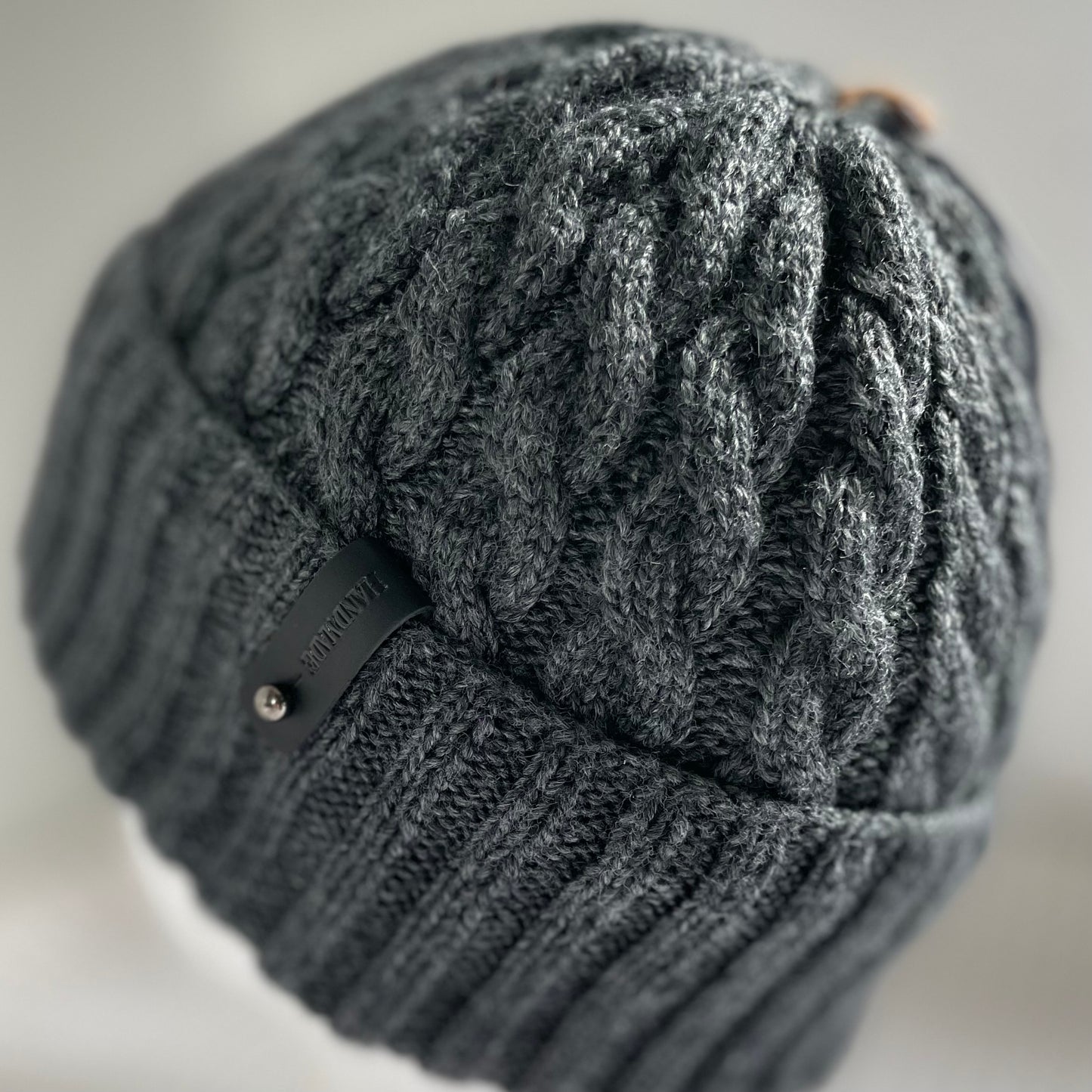 Arcadia Classic Cable Hand Knitted Beanie - Black