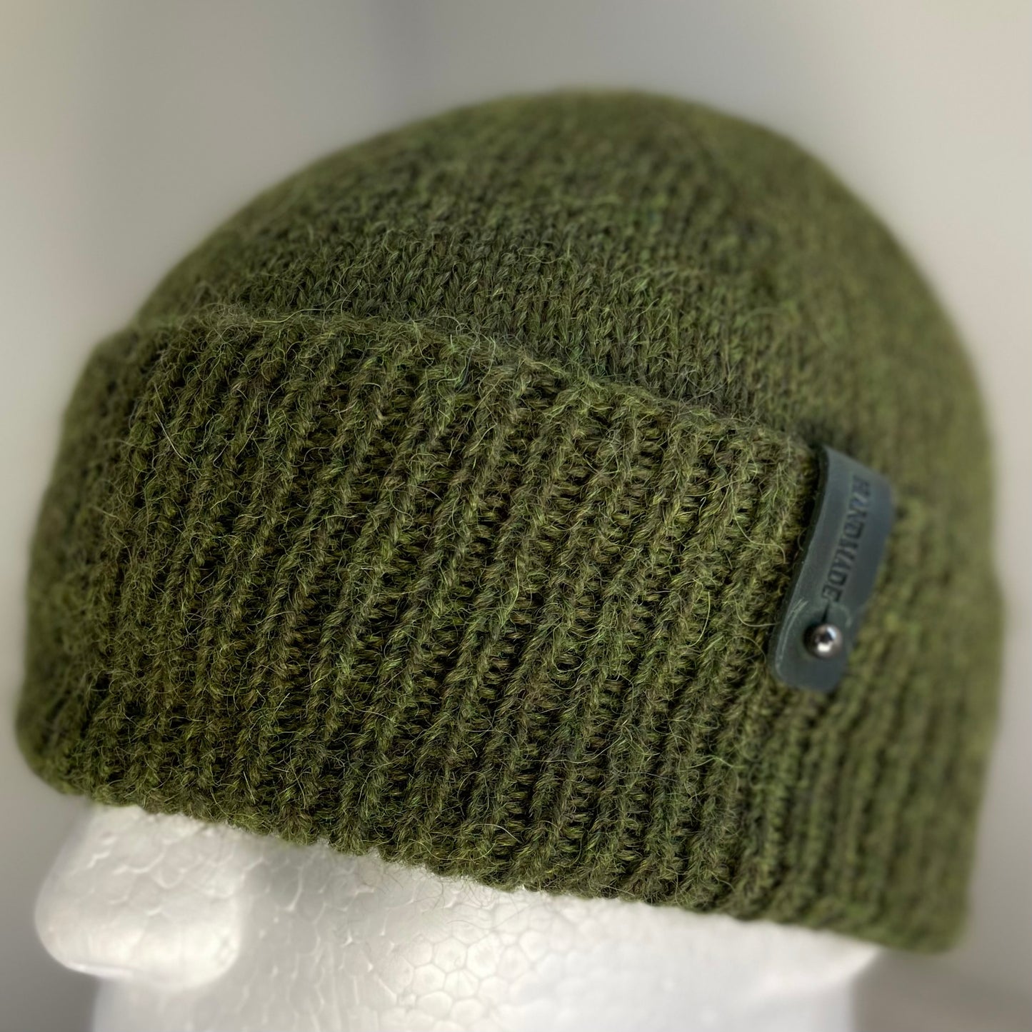 Heirloom Classic Knit Australian Alpaca Hand Knitted Beanie - Moss