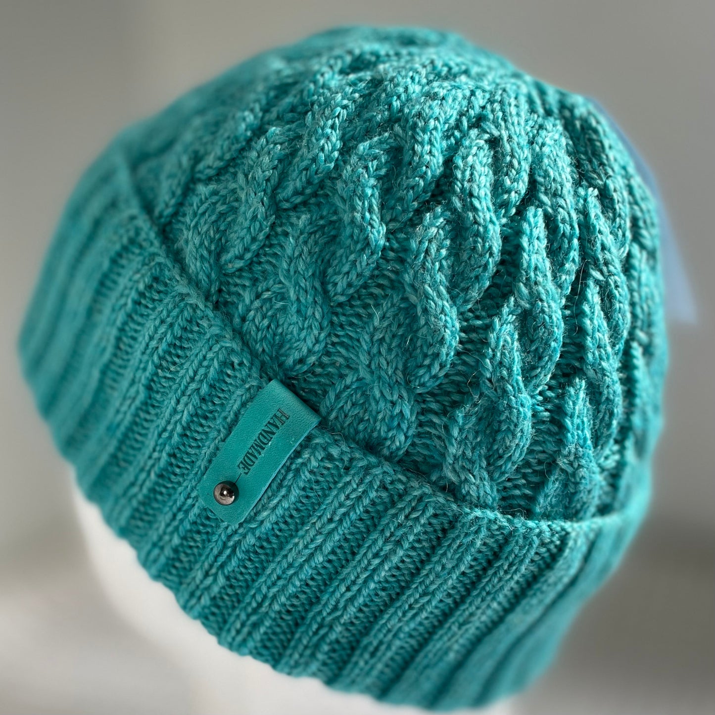 Arcadia Classic Cable Hand Knitted Beanie - Lagoon
