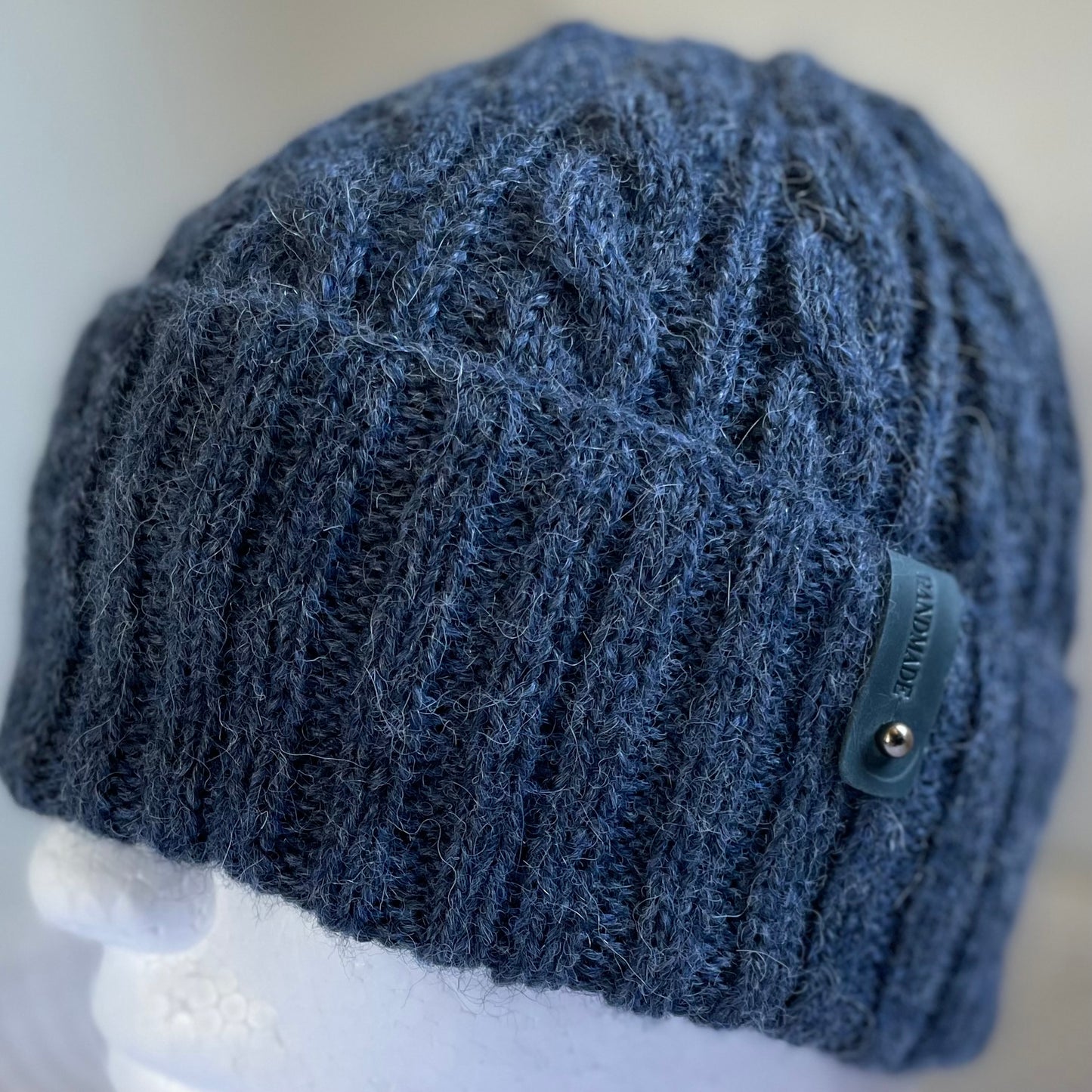 Heirloom Cable Pattern Australian Alpaca Hand Knitted Beanie - Storm Grey