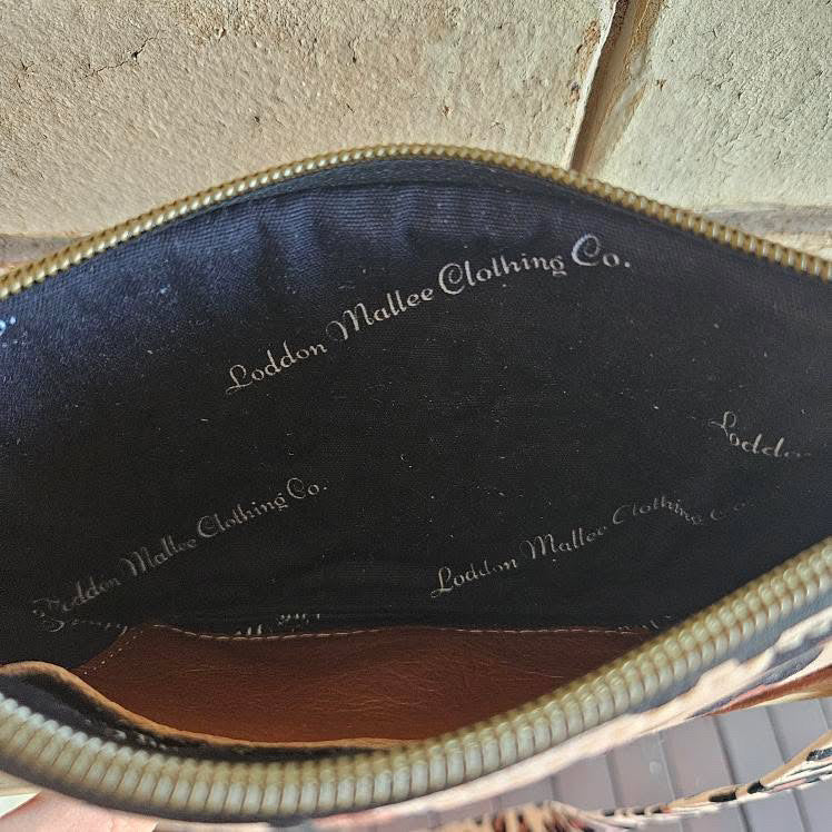 Dusty Miller Leopard Print with Cowhide – Crossbody Bag & Coin Purse Set