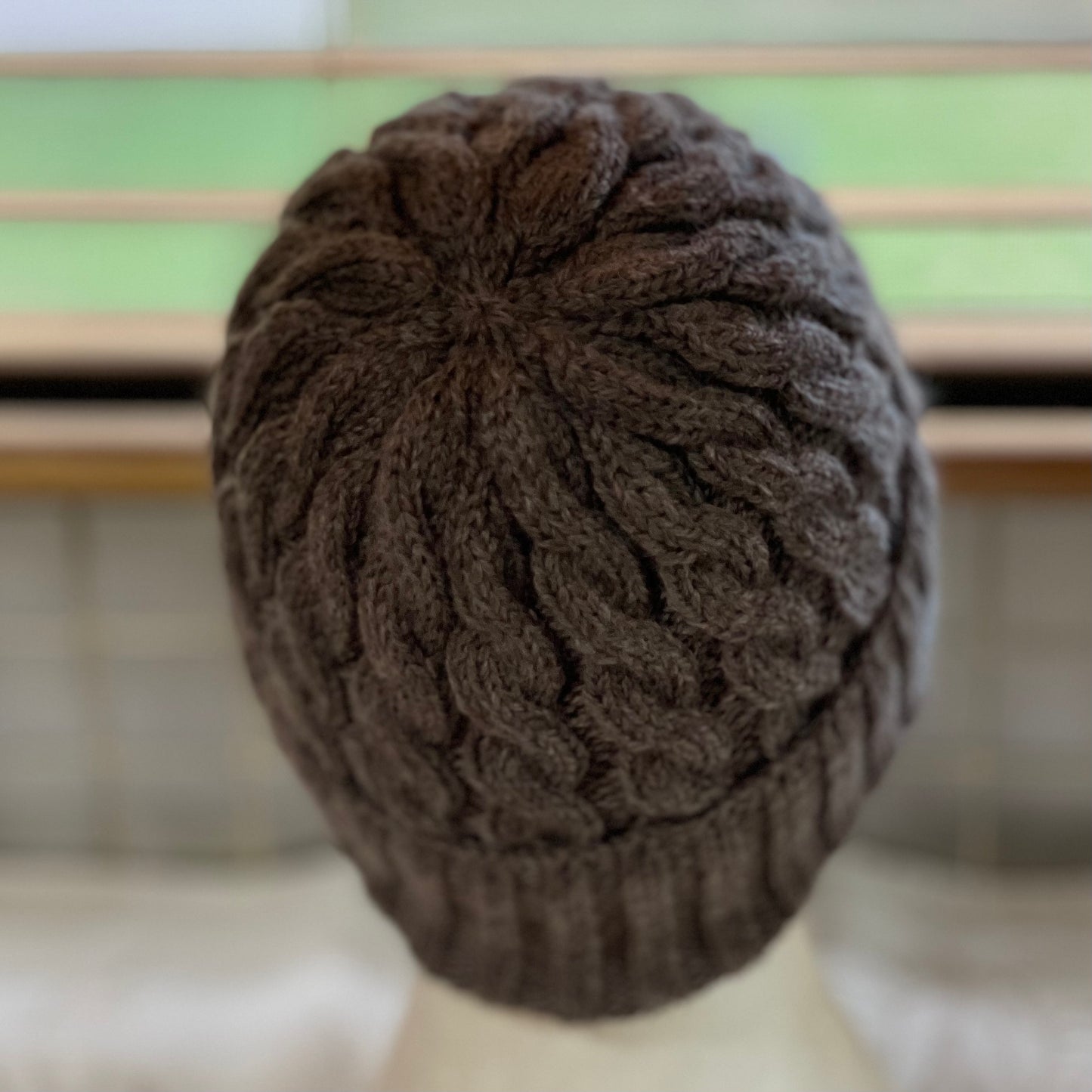 KeepSake Classic Cable Hand Knitted Beanie - Wood