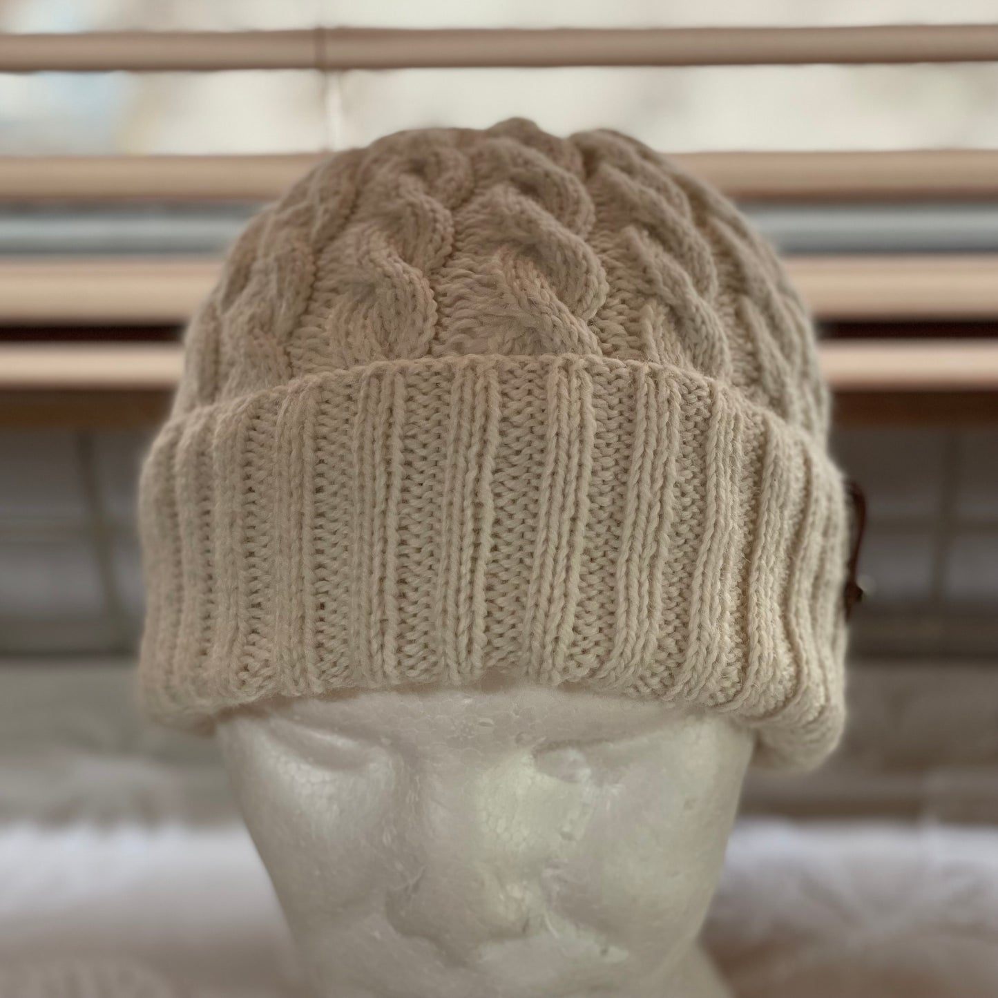 KeepSake Classic Cable Hand Knitted Beanie - Cream
