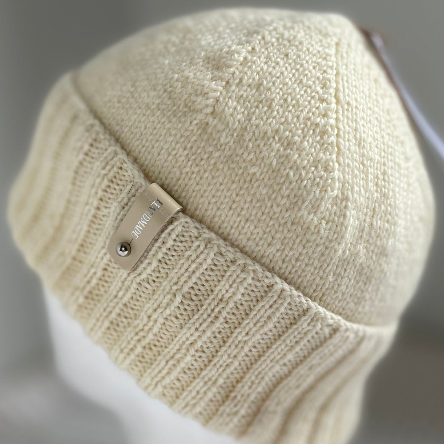 Arcadia Classic Hand Knitted Beanie - Cream