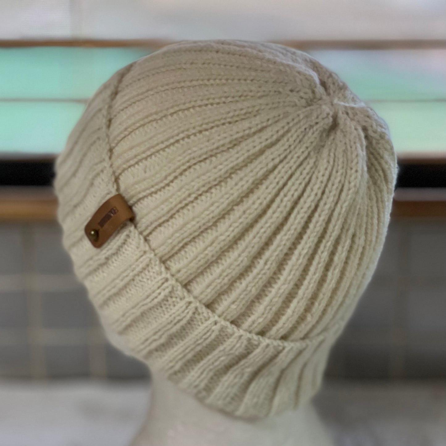 KeepSake Classic Rib Hand Knitted Beanie - Cream