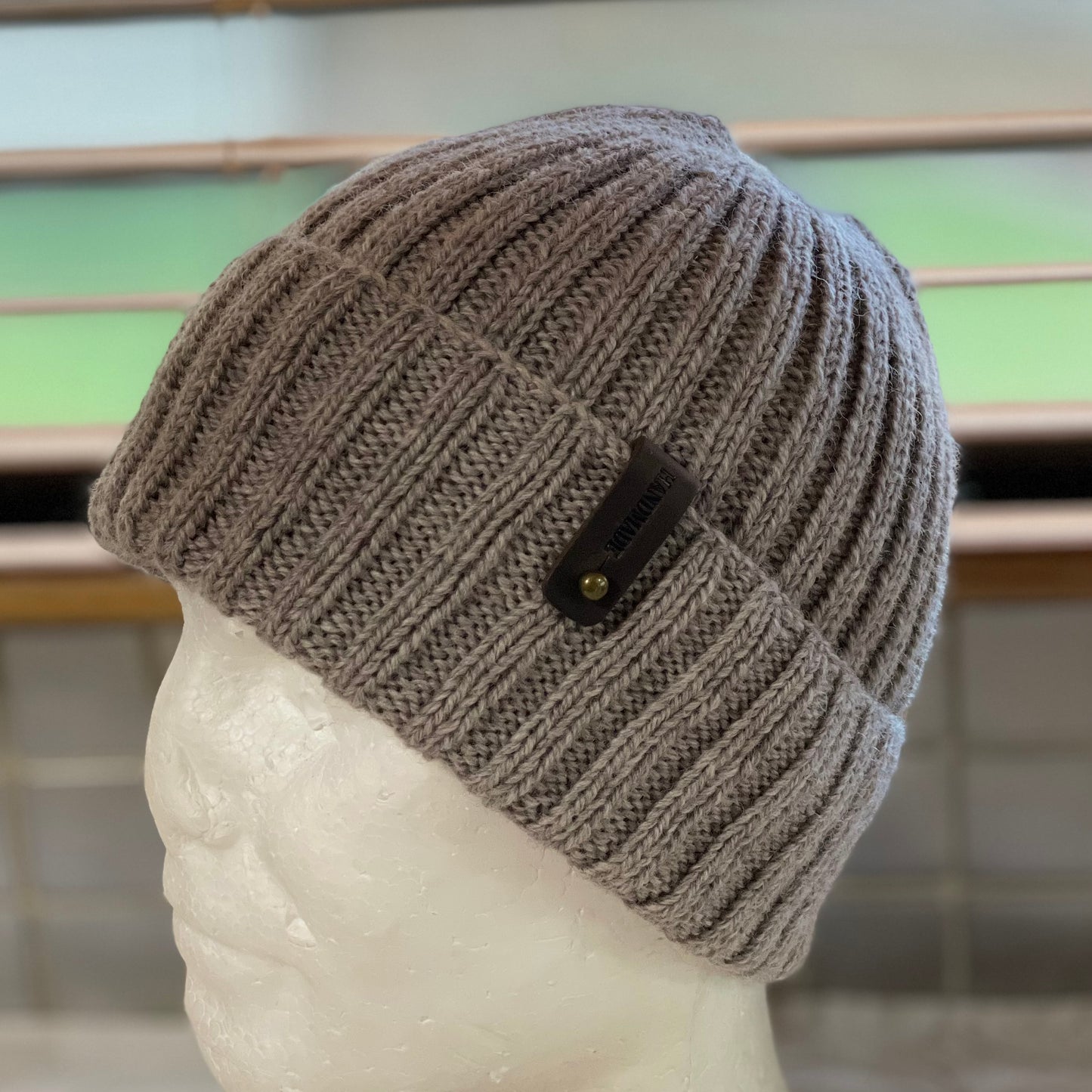 KeepSake Classic Rib Hand Knitted Beanie - Swiss Brown