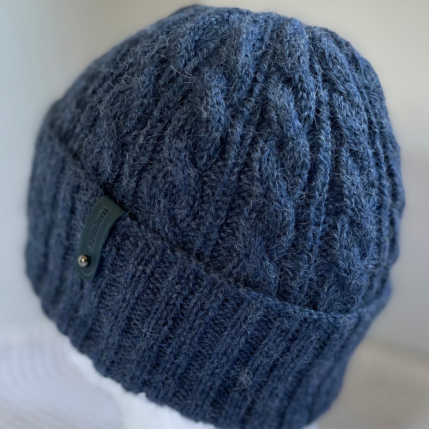 Heirloom Cable Pattern Australian Alpaca Hand Knitted Beanie - Storm Grey