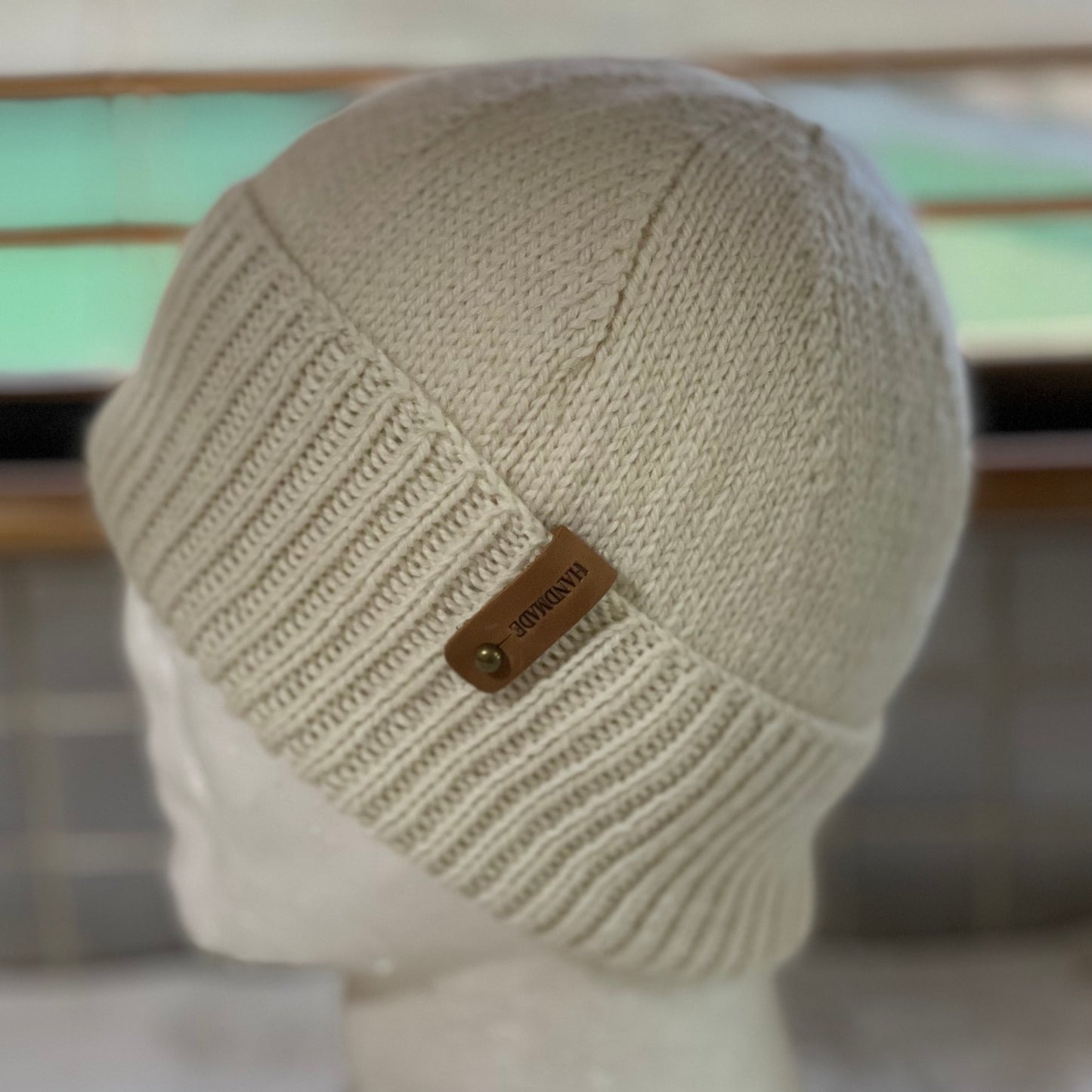 KeepSake Classic Hand Knitted Beanie - Cream