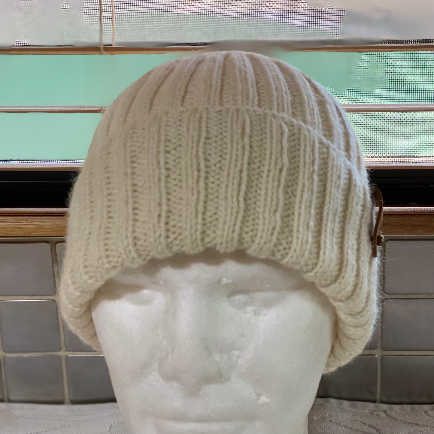 KeepSake Classic Rib Hand Knitted Beanie - Cream