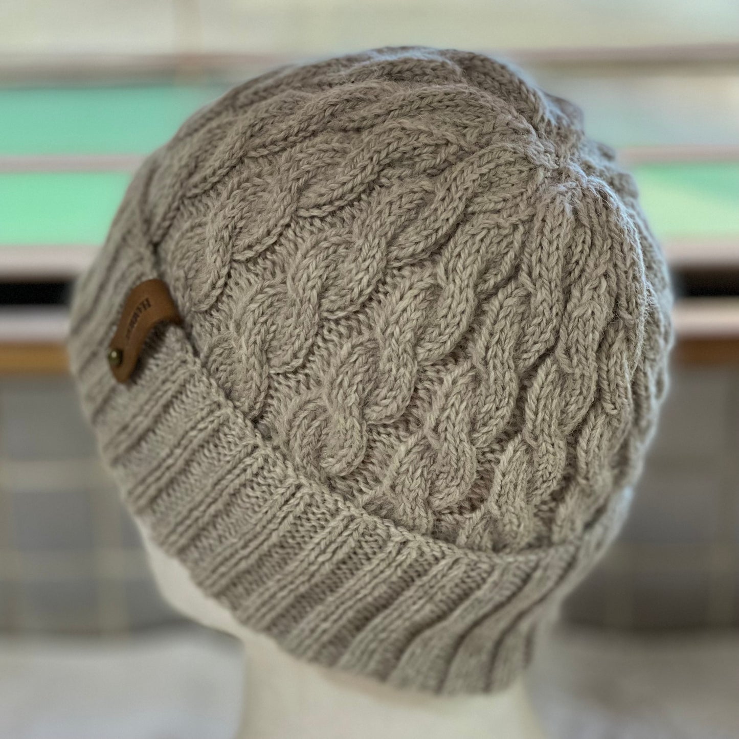 KeepSake Classic Cable Hand Knitted Beanie - Mushroom