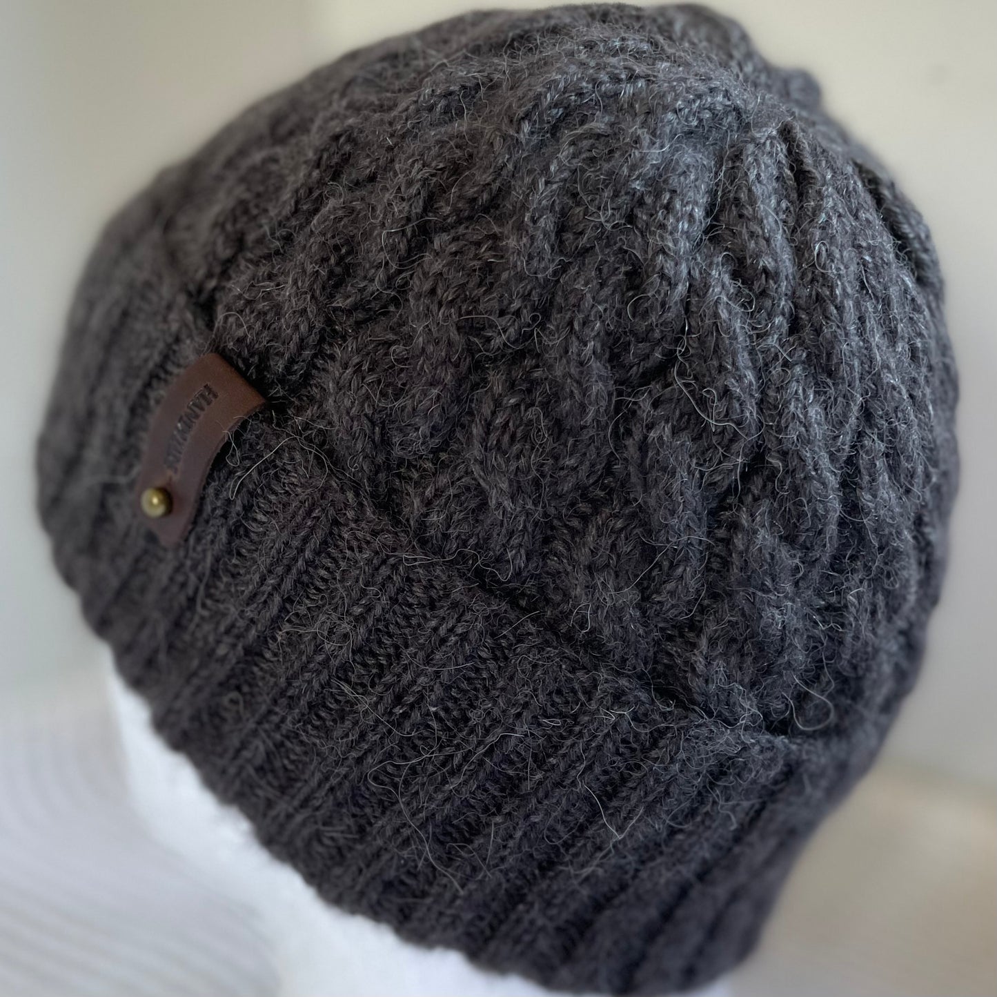 Cosy Comfort Classic Cable Hand Knitted Beanie - Lead