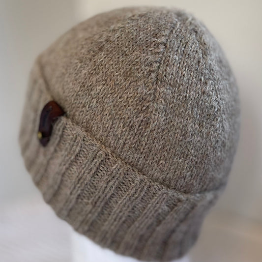 Heirloom Classic Knit Australian Alpaca Hand Knitted Beanie - Havannah