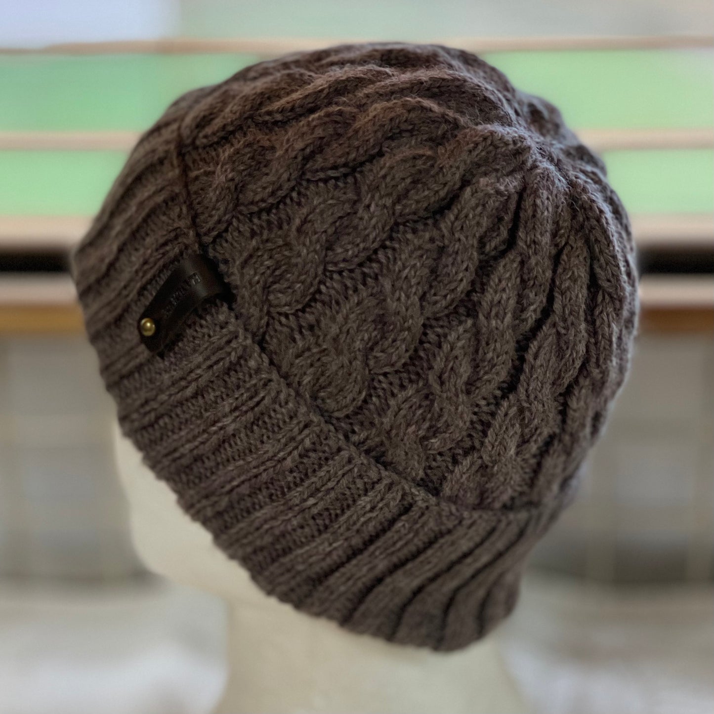 KeepSake Classic Cable Hand Knitted Beanie - Wood