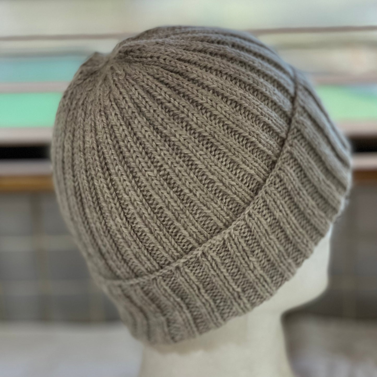 KeepSake Classic Rib Hand Knitted Beanie - Mushroom