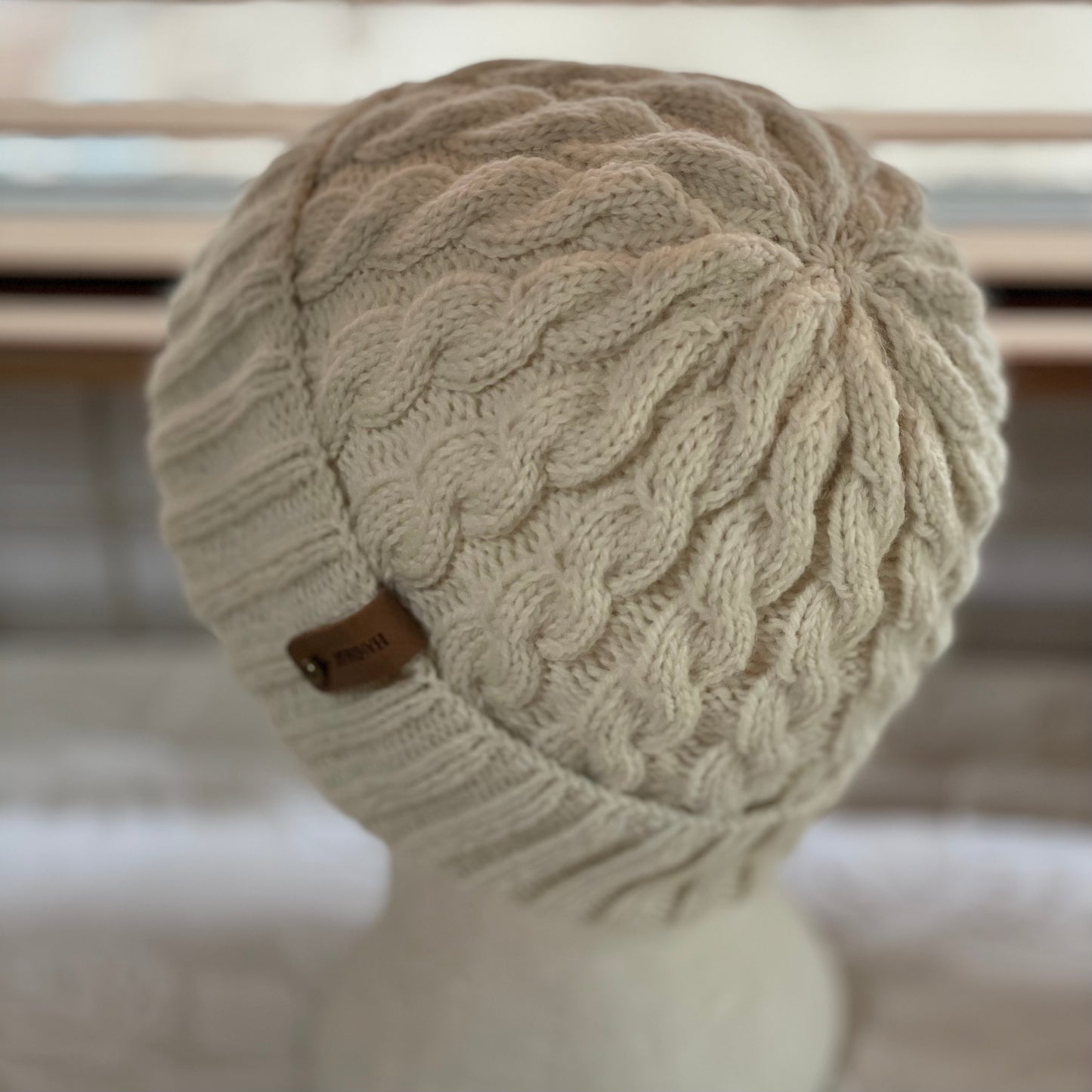 KeepSake Classic Cable Hand Knitted Beanie - Cream