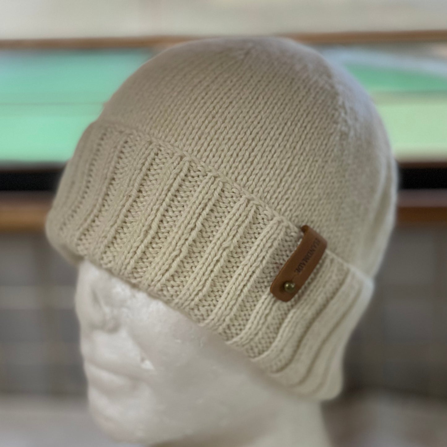 KeepSake Classic Knit Handmade Beanie - Cream