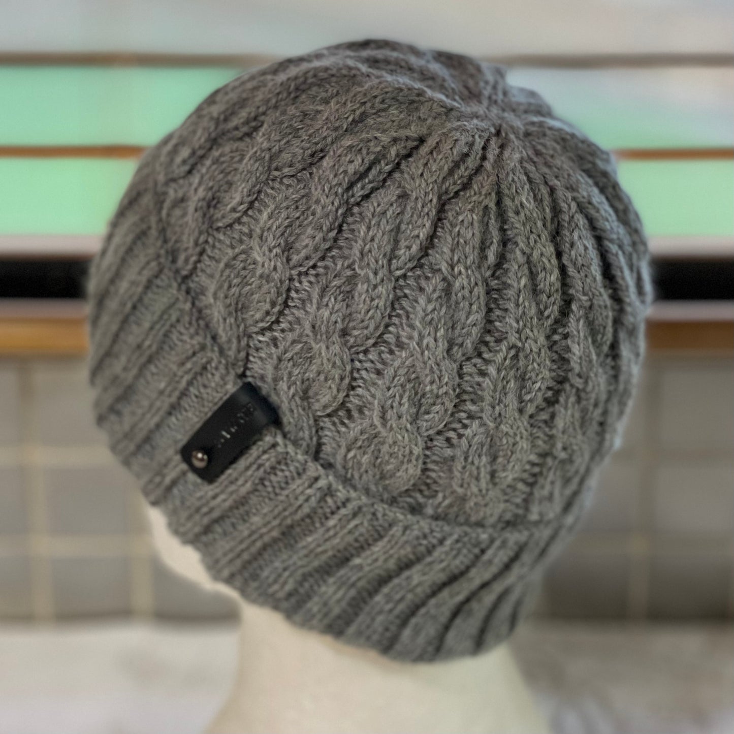 KeepSake Classic Cable Hand Knitted Beanie - Silver
