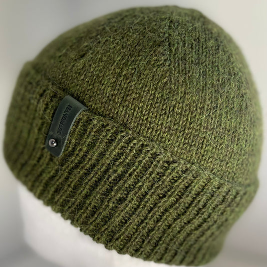 Heirloom Classic Knit Australian Alpaca Hand Knitted Beanie - Moss