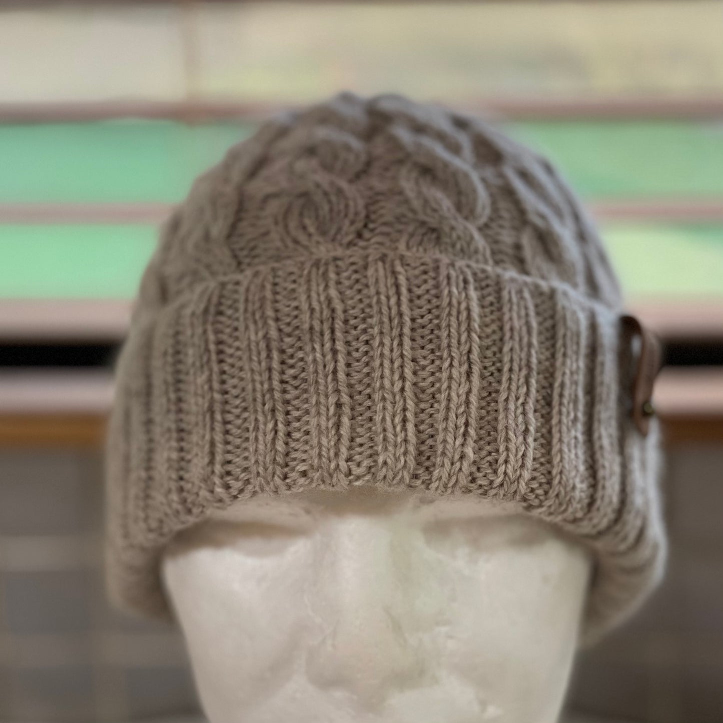 KeepSake Classic Cable Hand Knitted Beanie - Mushroom