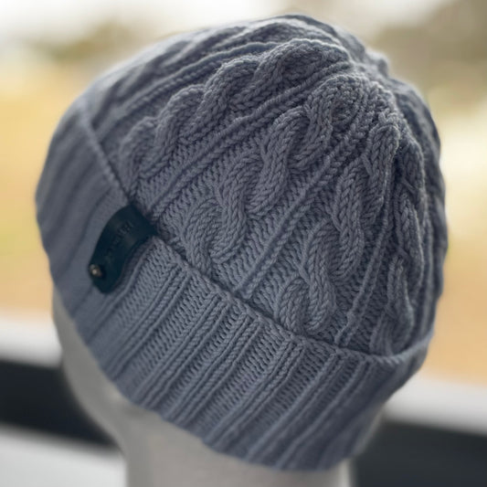 Essence Merino Cable Pattern Toddler/Preschool Size Beanie - Baby Blue