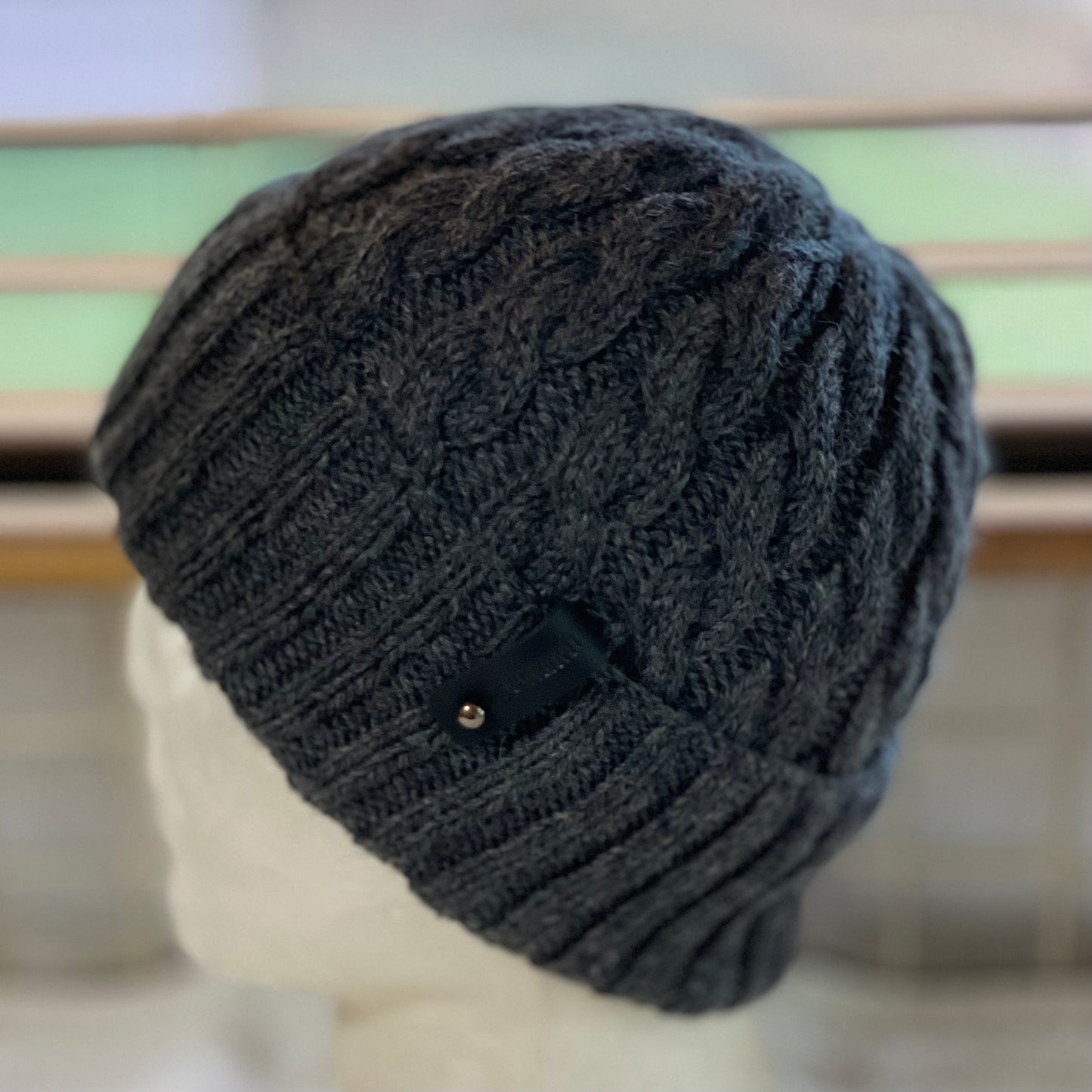 KeepSake Classic Cable Hand Knitted Beanie - Charcoal
