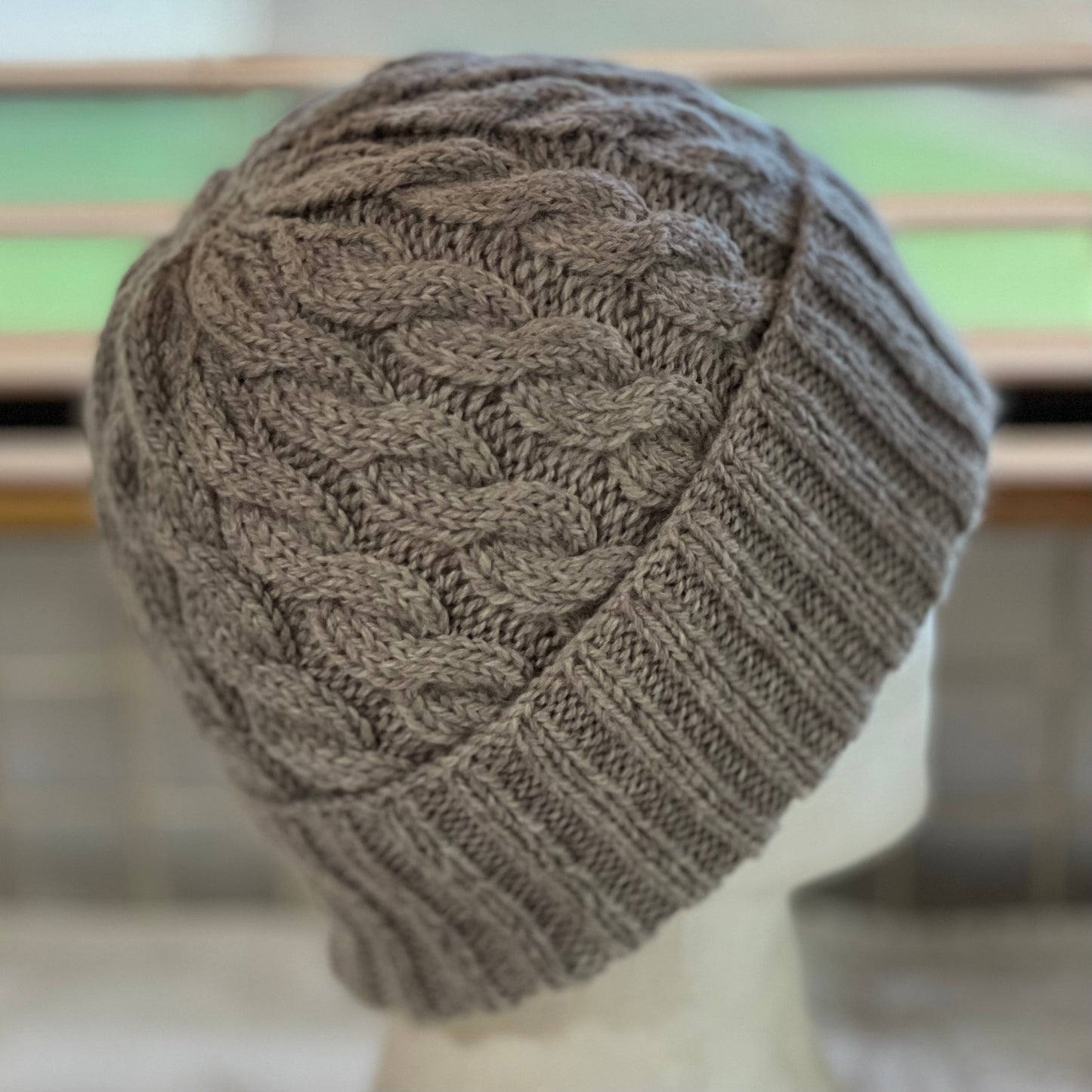 KeepSake Classic Cable Hand Knitted Beanie - Swiss Brown