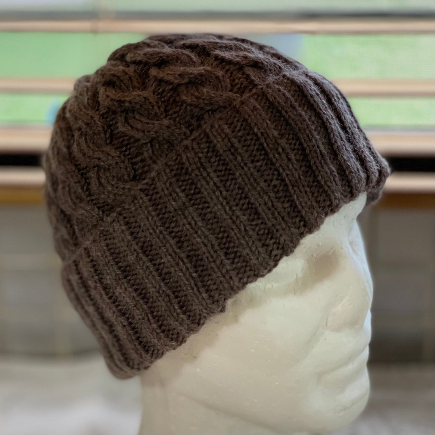 KeepSake Classic Cable Hand Knitted Beanie - Wood