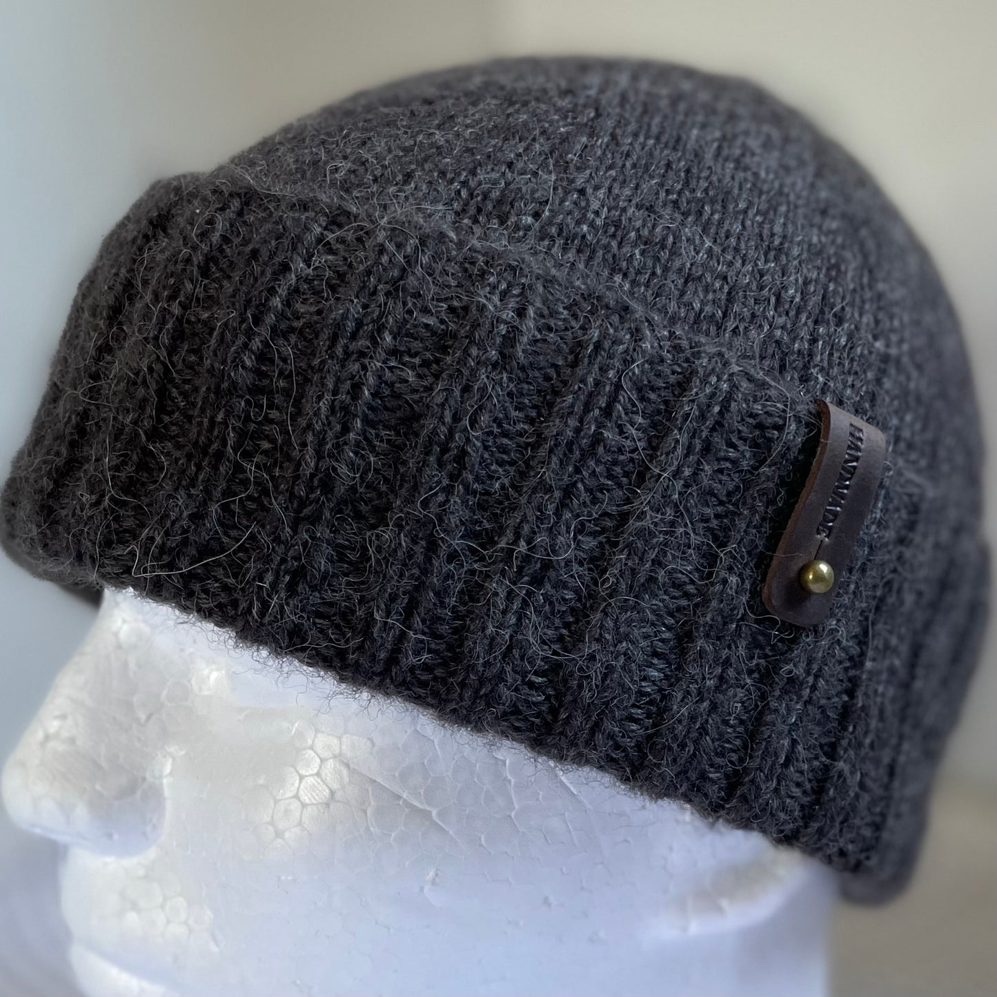 Cosy Comfort Classic Hand Knitted Beanie - Lead