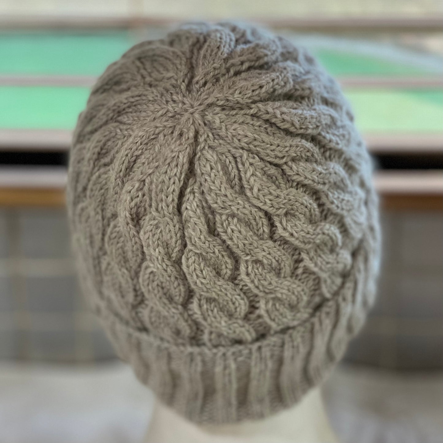 KeepSake Classic Cable Hand Knitted Beanie - Mushroom