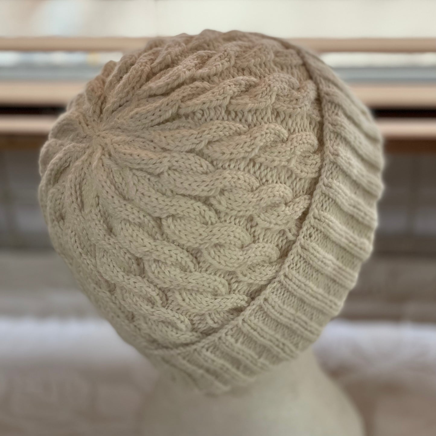 KeepSake Classic Cable Hand Knitted Beanie - Cream