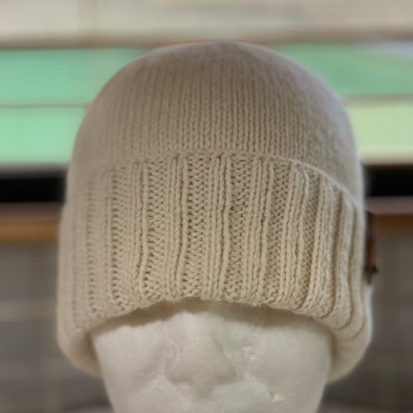 KeepSake Classic Knit Handmade Beanie - Cream