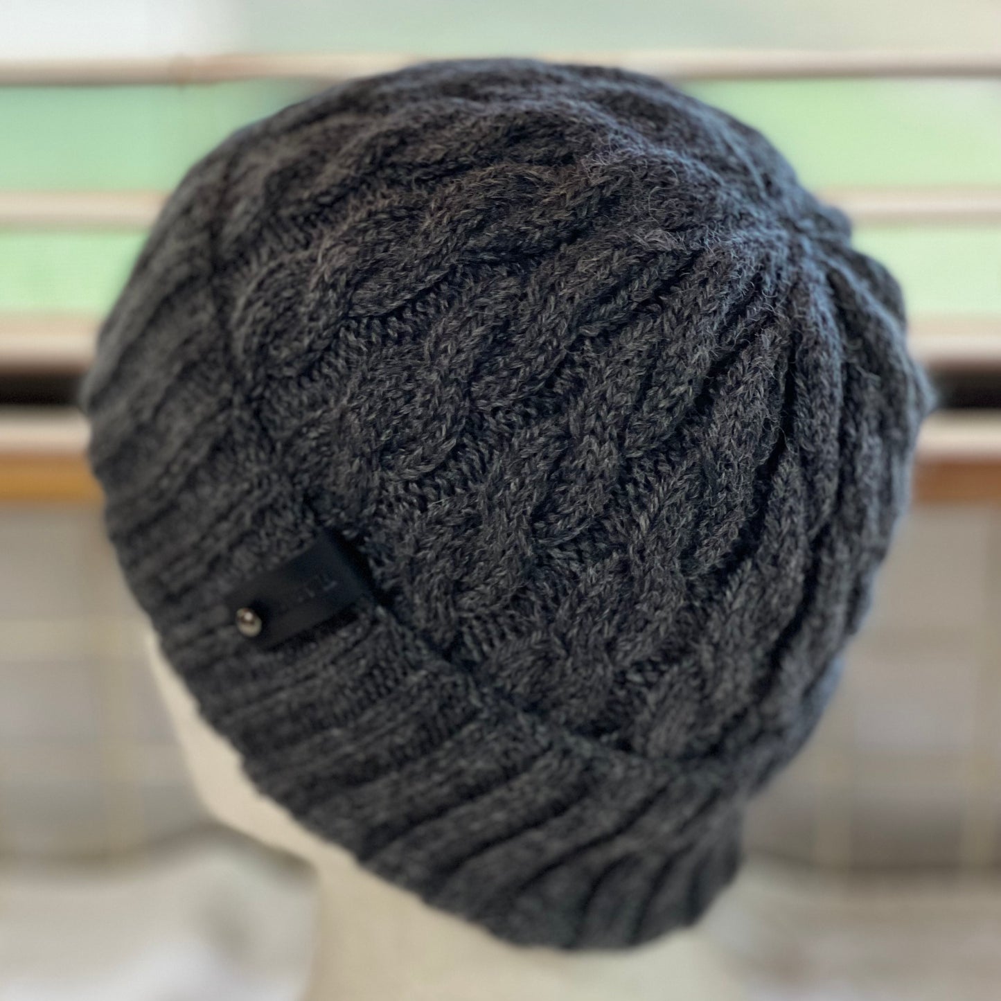 KeepSake Classic Cable Hand Knitted Beanie - Charcoal