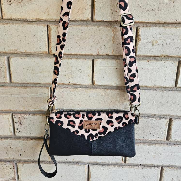Dusty Miller Leopard Print with Cowhide – Crossbody Bag & Coin Purse Set