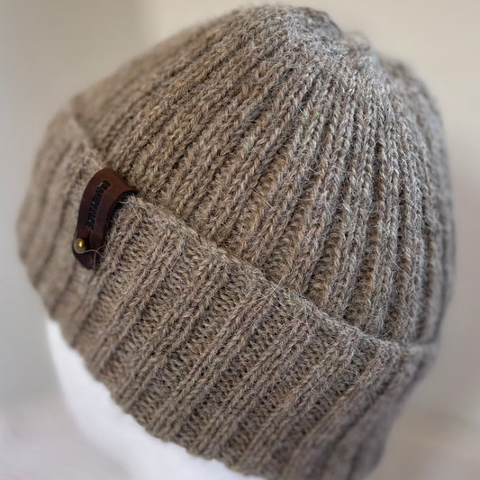 Heirloom Classic Rib Australian Alpaca Hand Knitted Beanie - Havannah