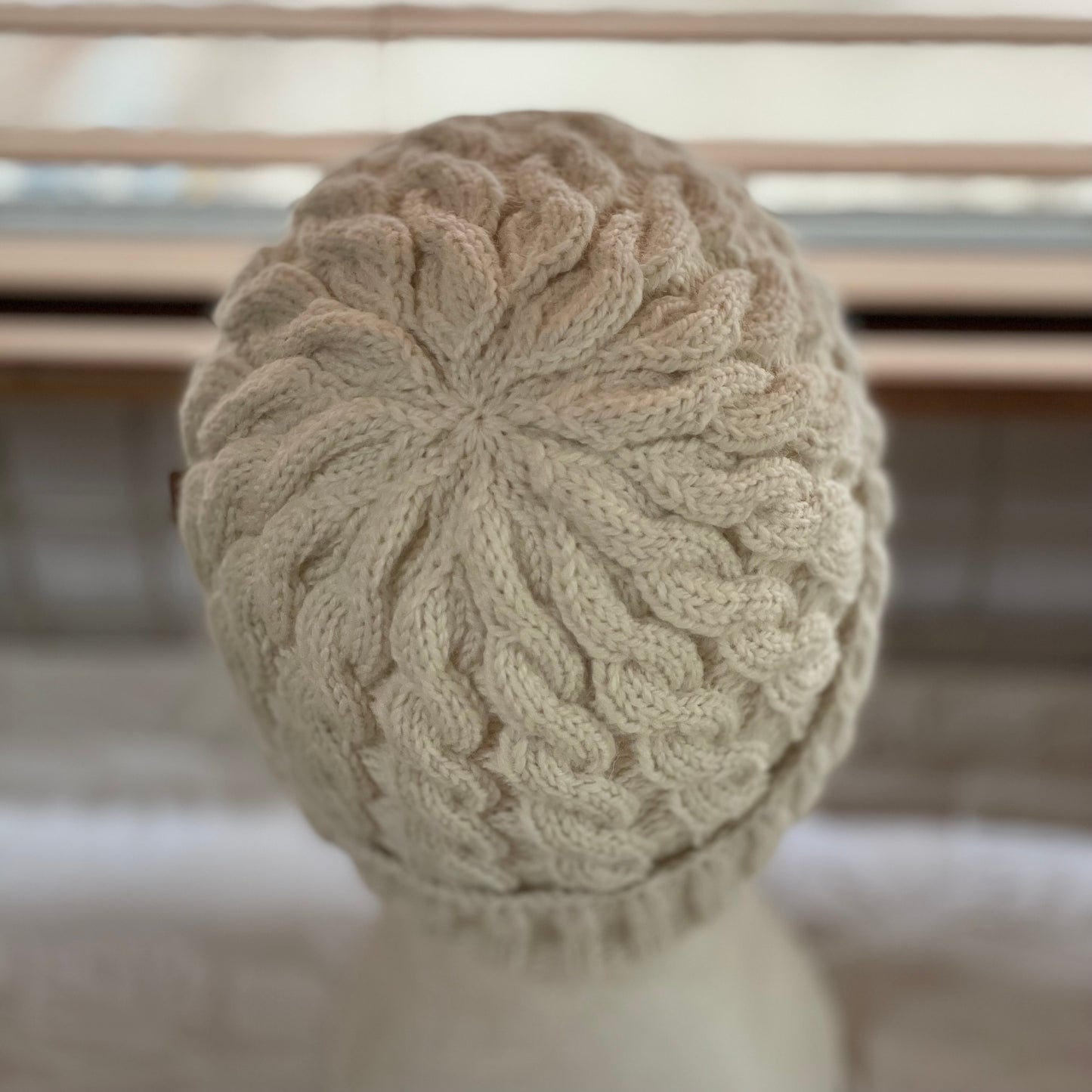 KeepSake Classic Cable Hand Knitted Beanie - Cream