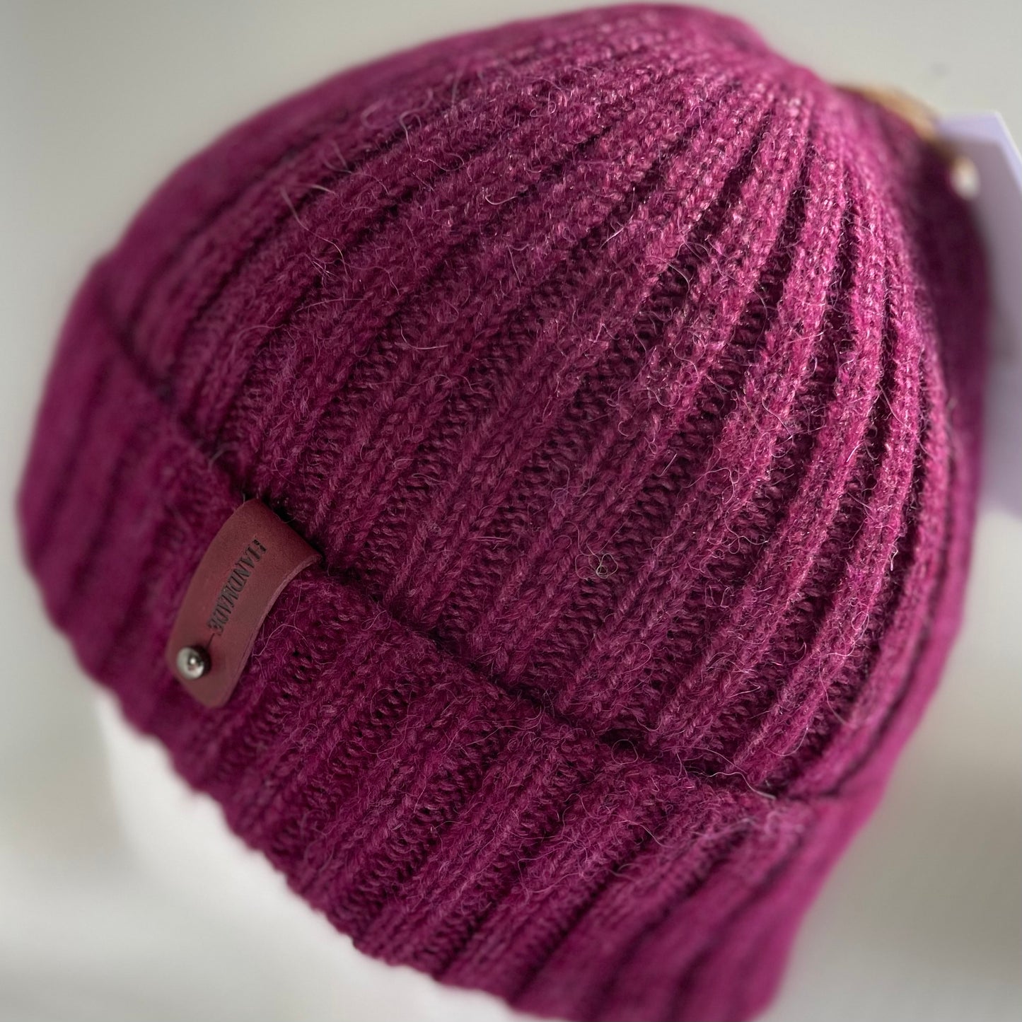 Cosy Comfort Classic Rib Hand Knitted Beanie - Misty Grape