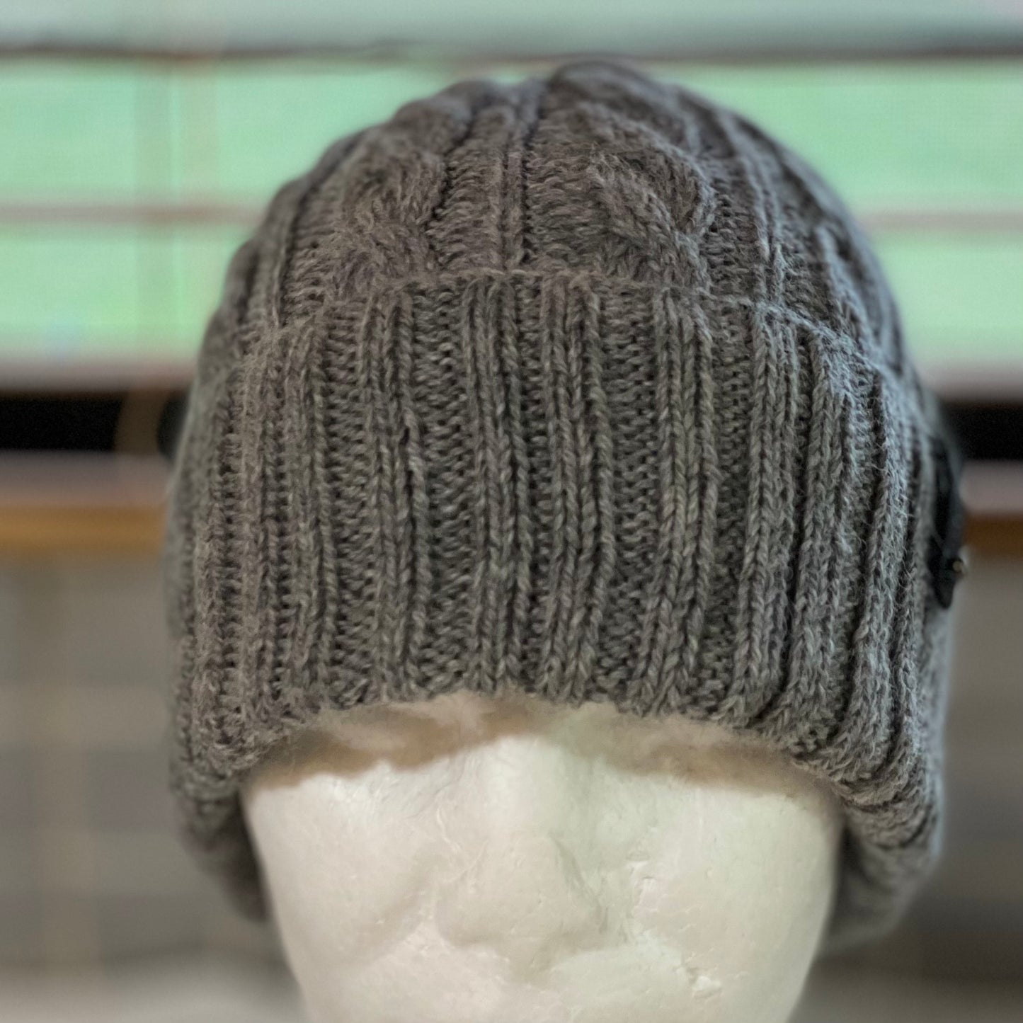 KeepSake Cable Pattern Hand Knitted Beanie - Silver