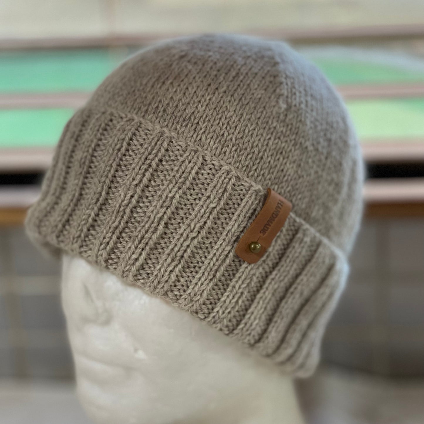 KeepSake Classic Knit Handmade Beanie - Mushroom