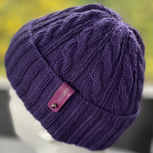 Essence Merino Cable Pattern Toddler/Preschool Size Beanie - Lavender