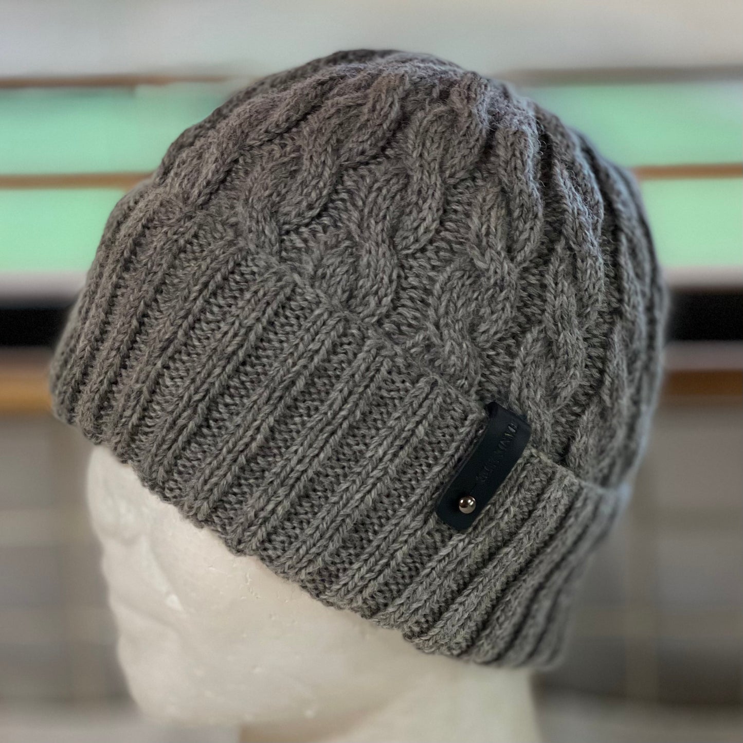 KeepSake Classic Cable Hand Knitted Beanie - Silver