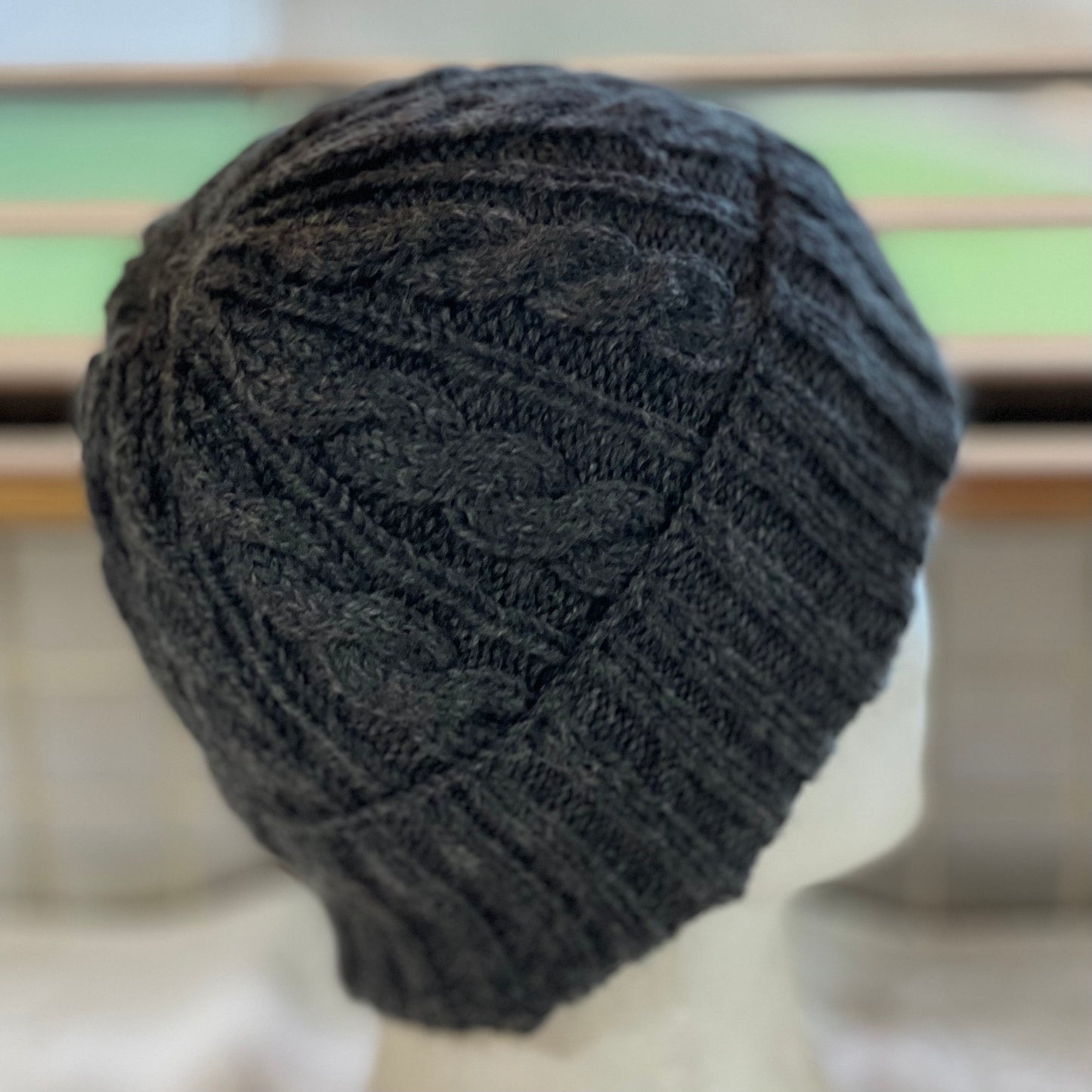 KeepSake Cable Pattern Hand Knitted Beanie - Charcoal