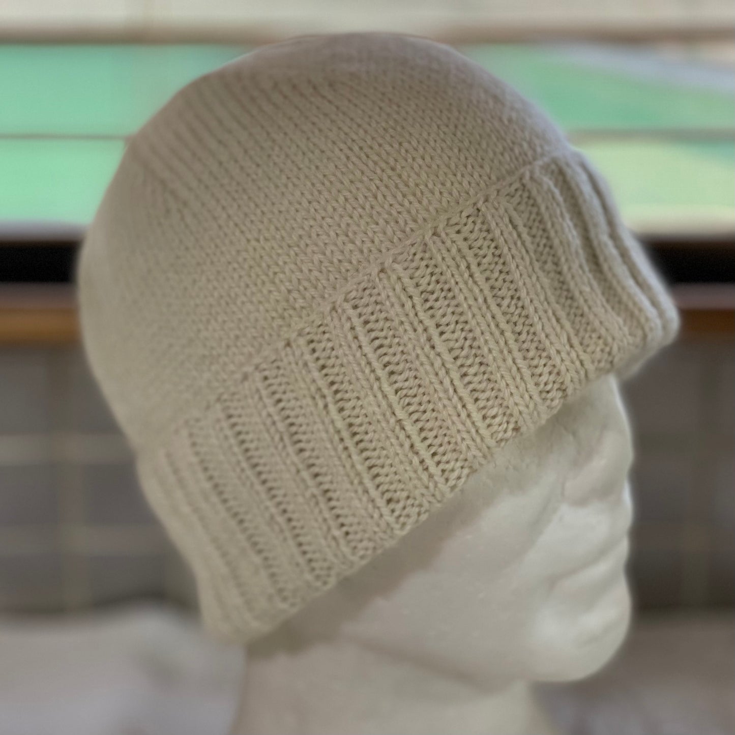 KeepSake Classic Knit Handmade Beanie - Cream