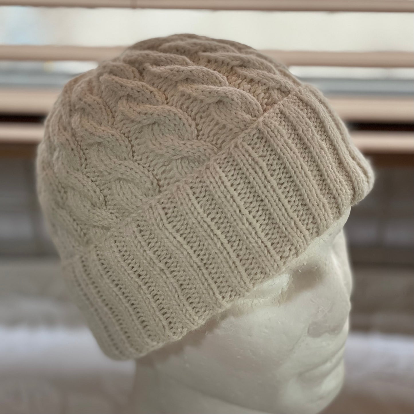 KeepSake Classic Cable Hand Knitted Beanie - Cream