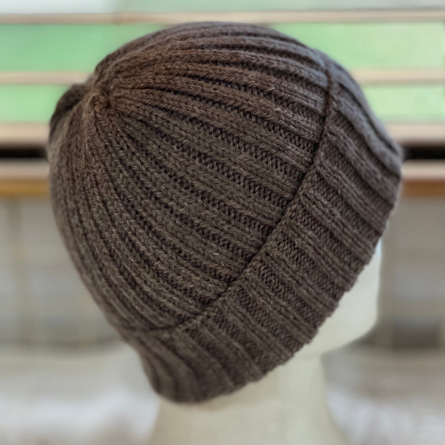 KeepSake Classic Rib Hand Knitted Beanie - Wood